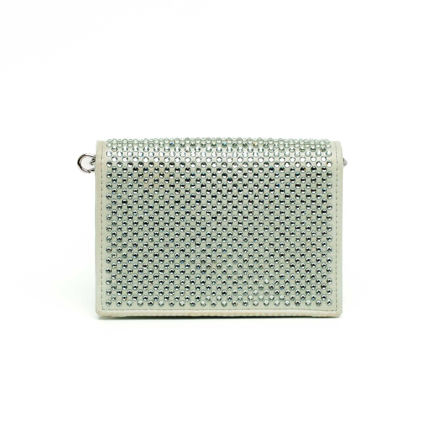 Prada Crystal Aqua Leather Mini Bag