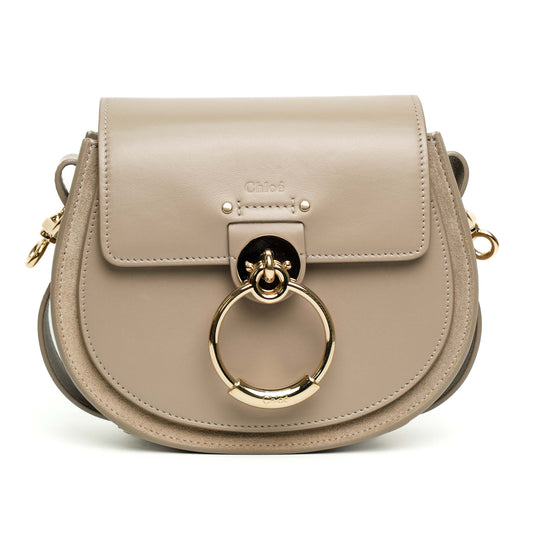 Chloé Tess Motty Grey Calfskin Crossbody Bag
