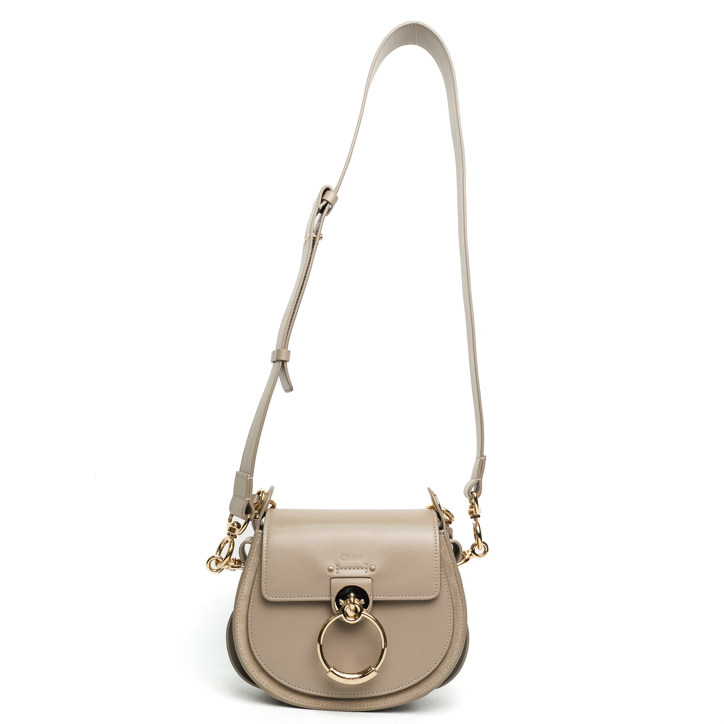 Chloé Tess Motty Grey Calfskin Crossbody Bag