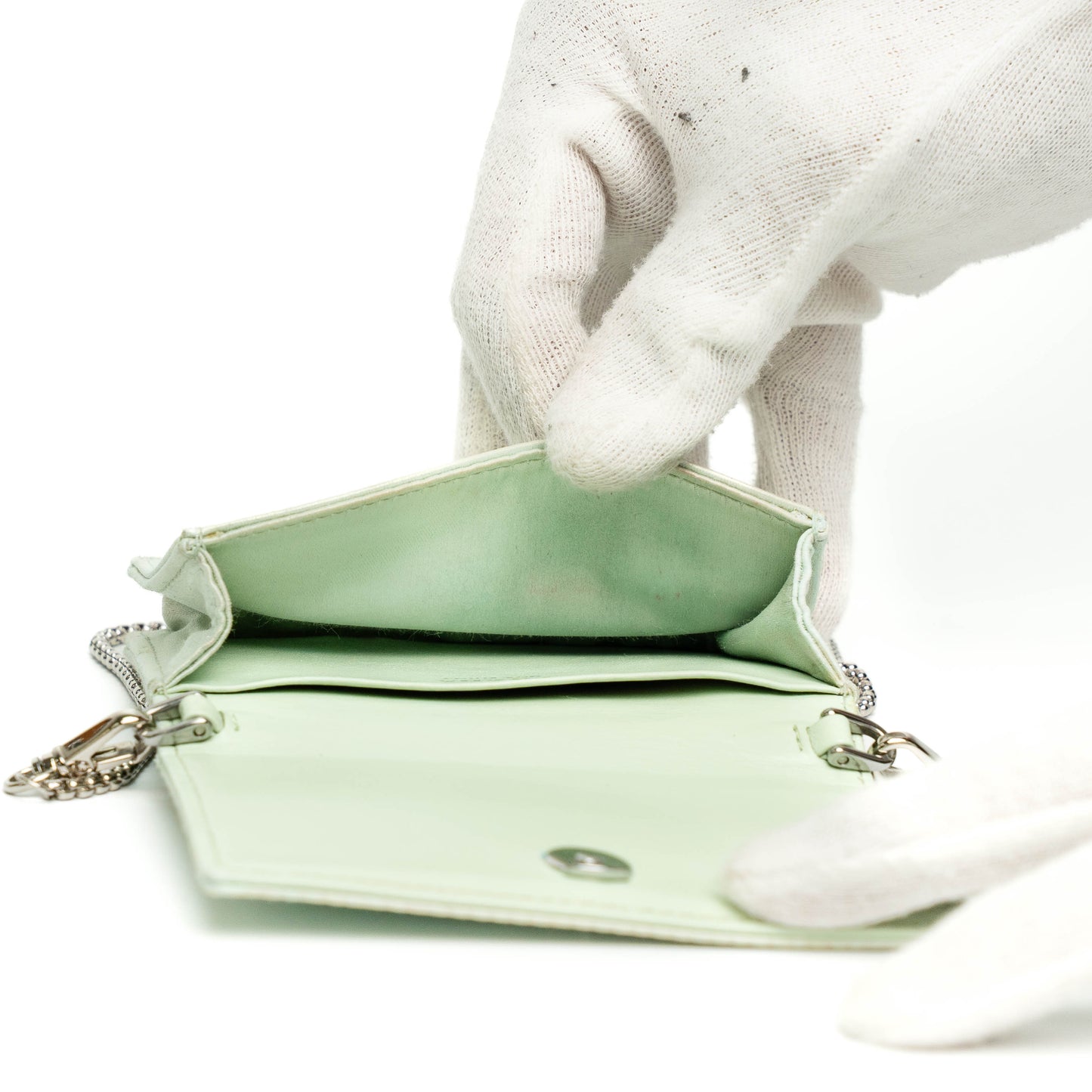Prada Crystal Aqua Leather Mini Bag