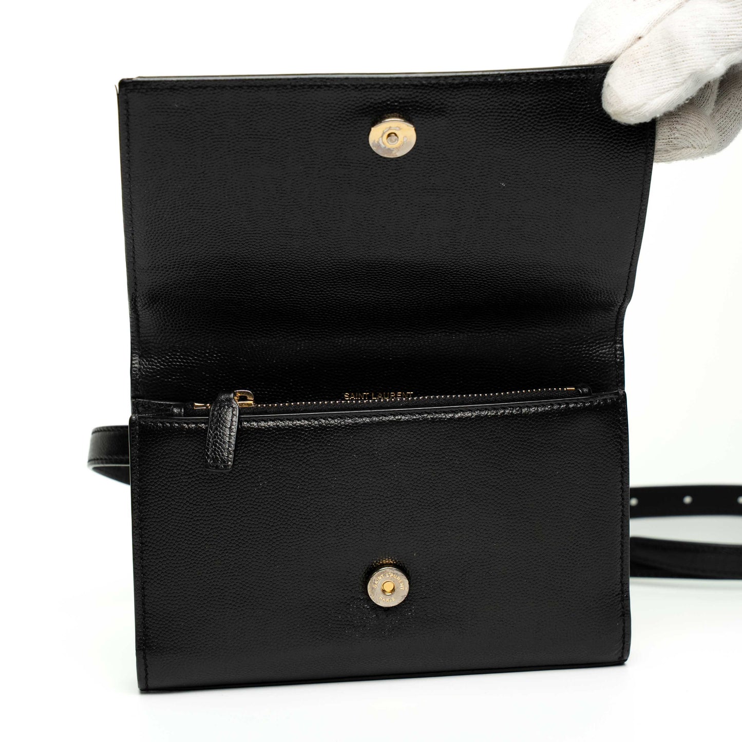Saint Laurent Kate Black Calfskin Belt Bag