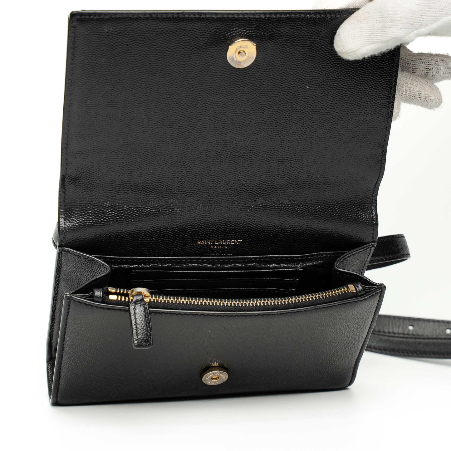 Saint Laurent Kate Black Calfskin Belt Bag