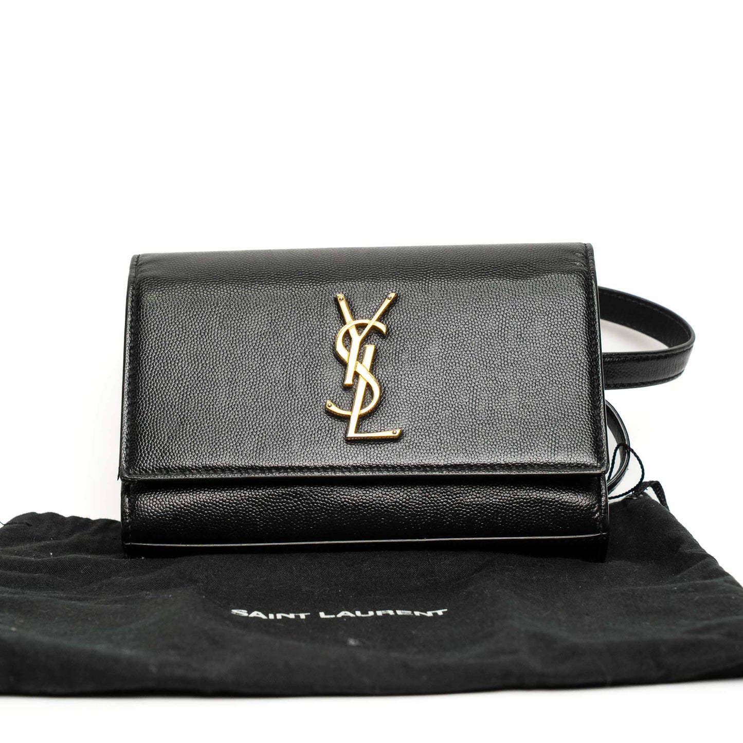 Saint Laurent Kate Black Calfskin Belt Bag