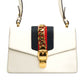 Gucci Sylvie White Calfskin Ribbon Shoulder Bag