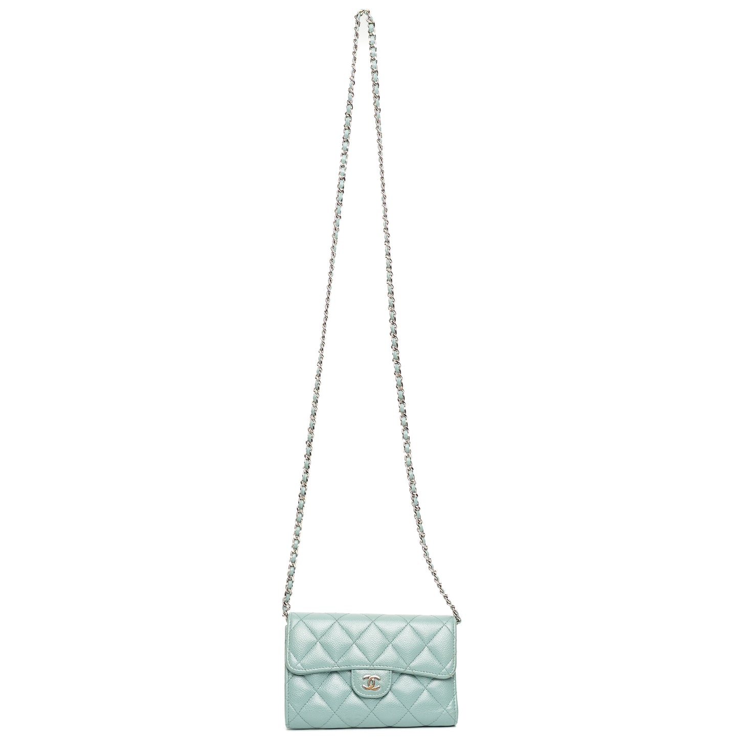 Chanel Classic Light Blue Caviar WOC Bag