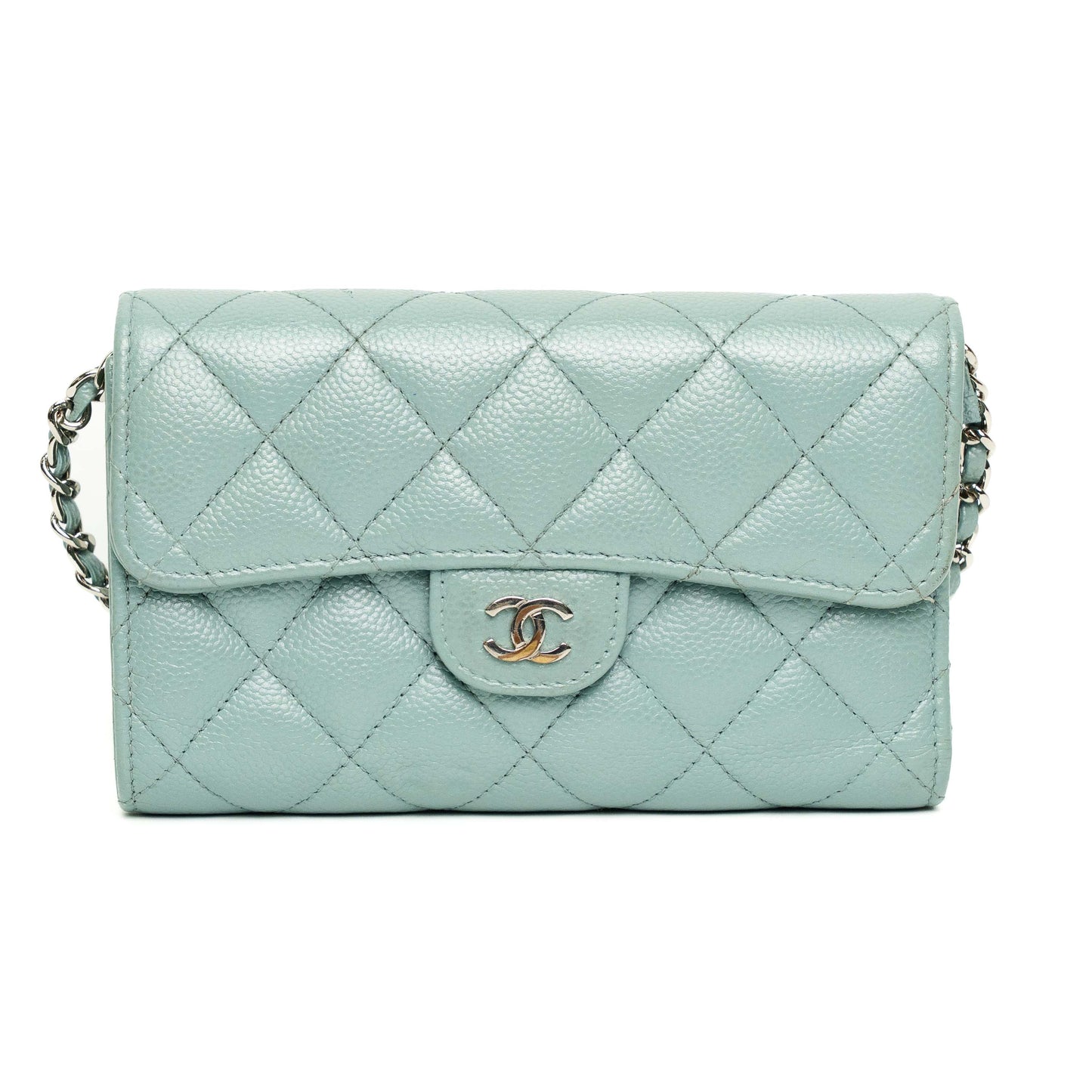 Chanel Classic Light Blue Caviar WOC Bag