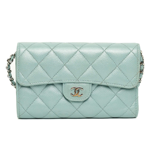 Chanel Classic Light Blue Caviar WOC Bag