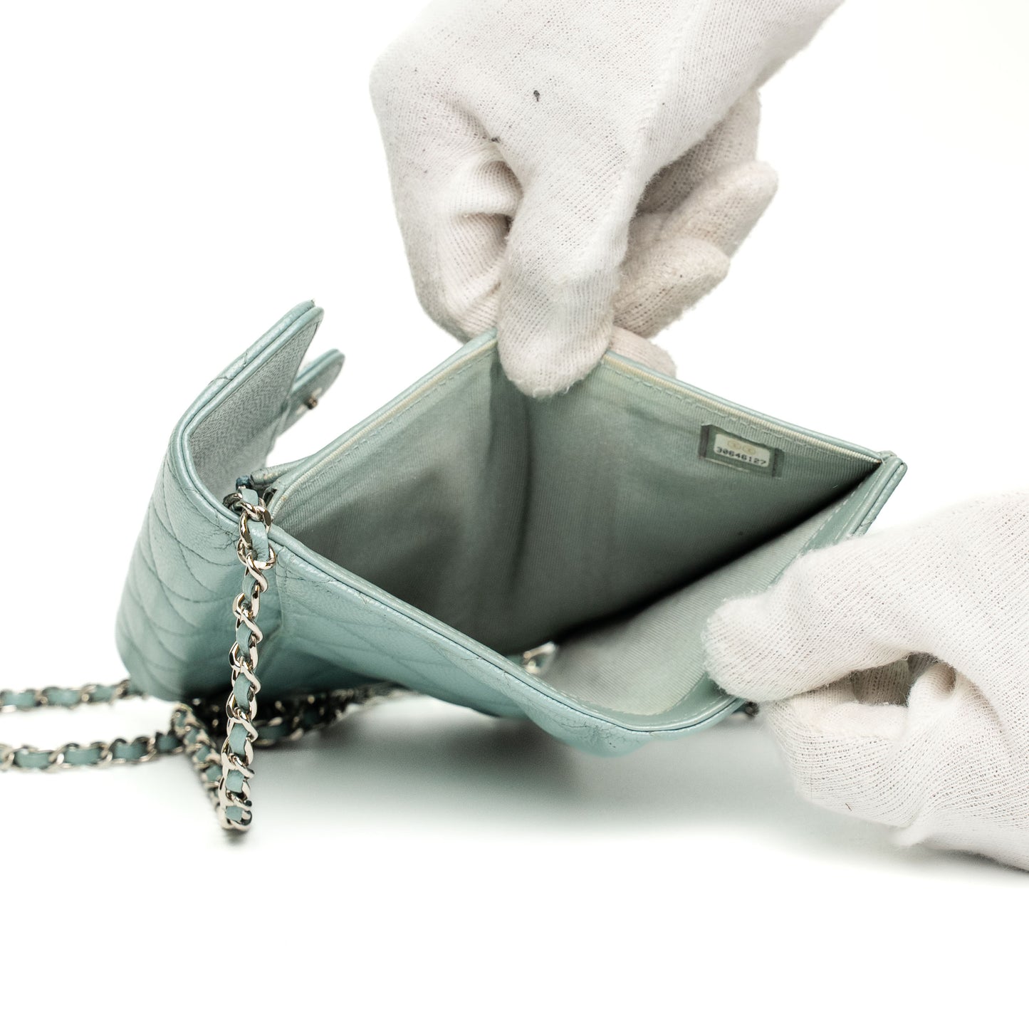 Chanel Classic Light Blue Caviar WOC Bag