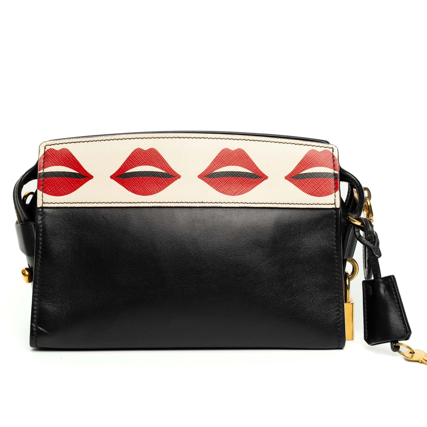 Prada Esplanade Lips Print Saffiano Crossbody Bag