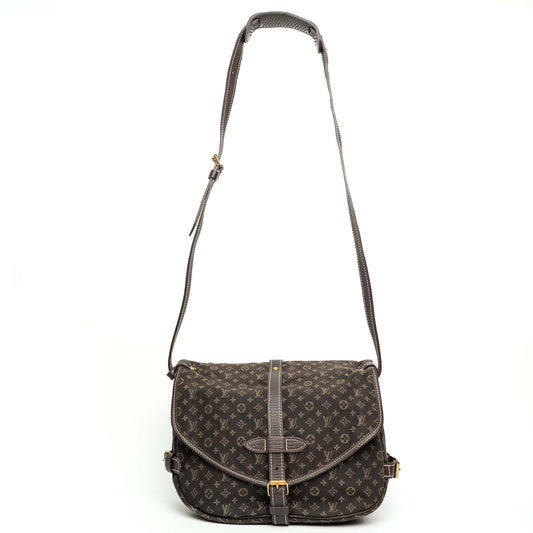 Louis Vuitton Saumur 30 Ebene Mini Lin Messenger Bag