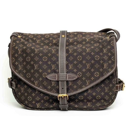 Louis Vuitton Saumur 30 Ebene Mini Lin Messenger Bag