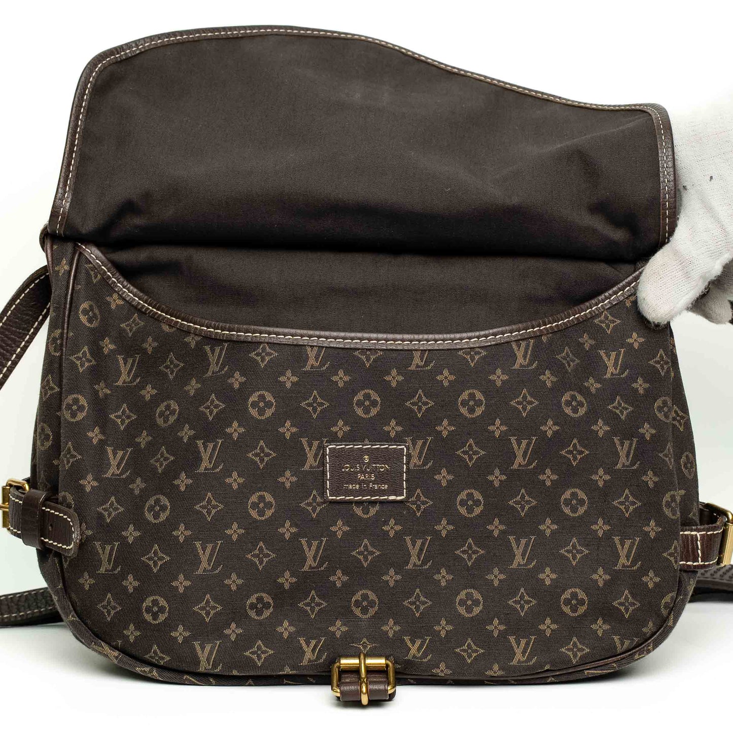 Louis Vuitton Saumur 30 Ebene Mini Lin Messenger Bag