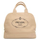 Prada Canapa Logo Beige Canvas Tote Bag