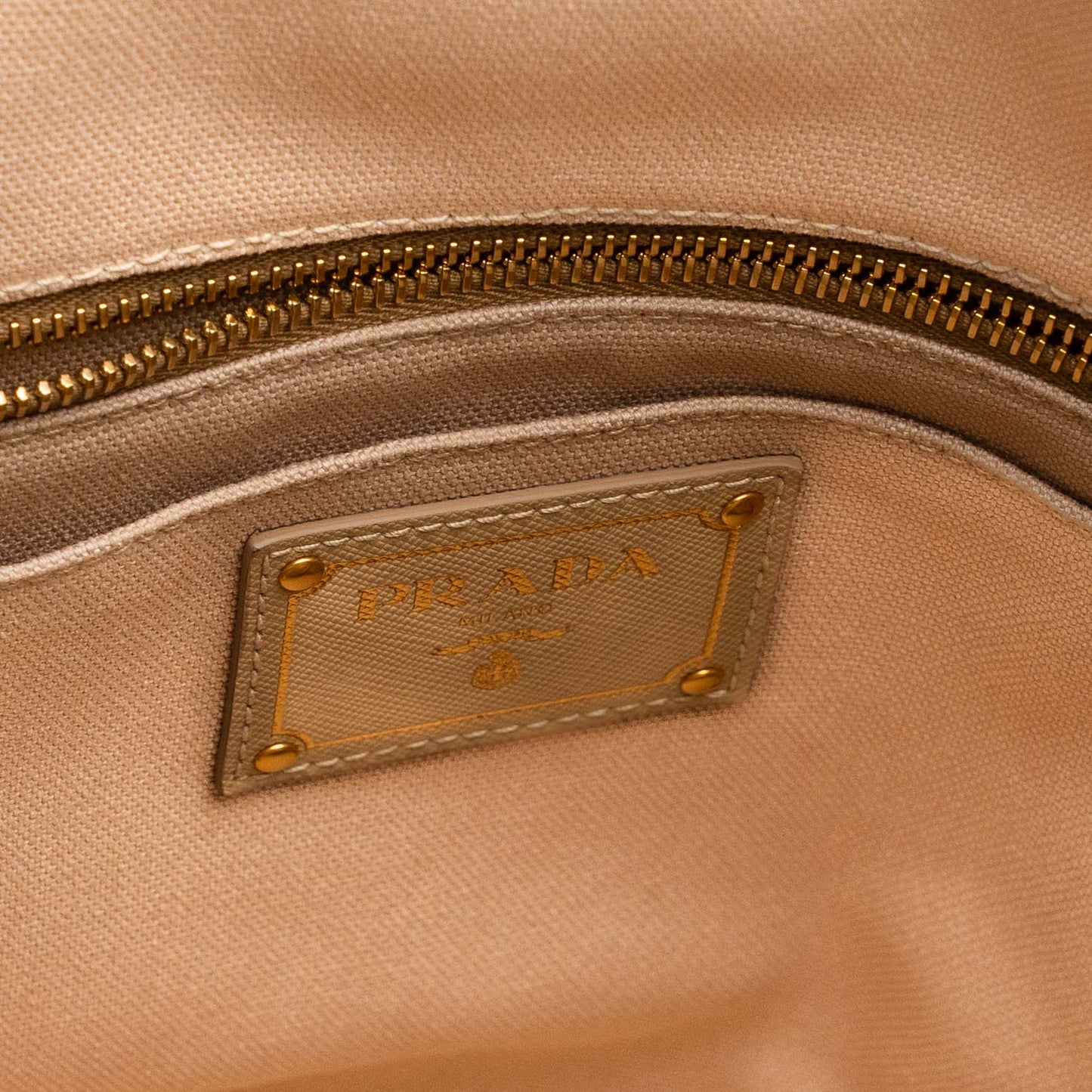 Prada Canapa Logo Beige Canvas Tote Bag