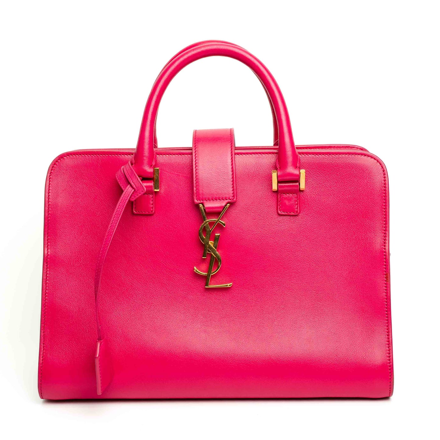 Saint Laurent Cabas YSL Pink Leather Top Handle Bag