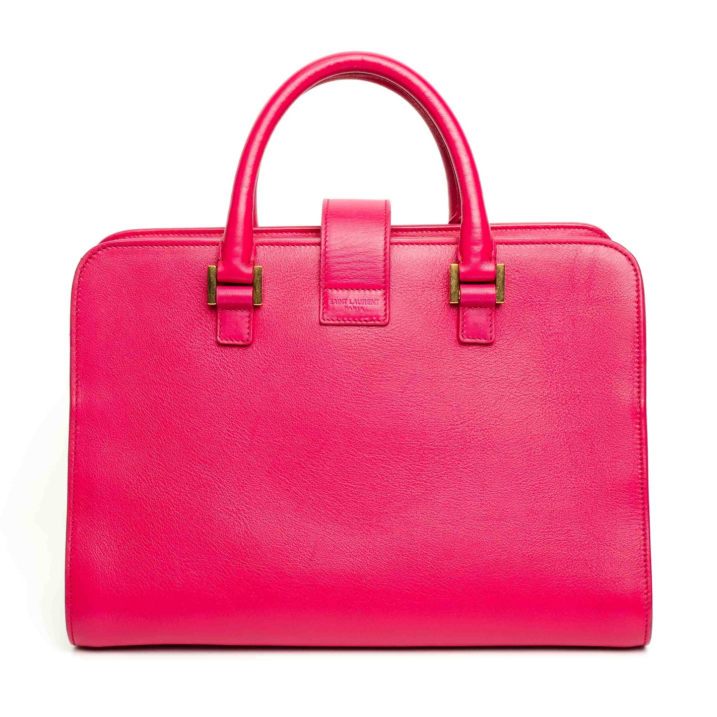 Saint Laurent Cabas YSL Pink Leather Top Handle Bag