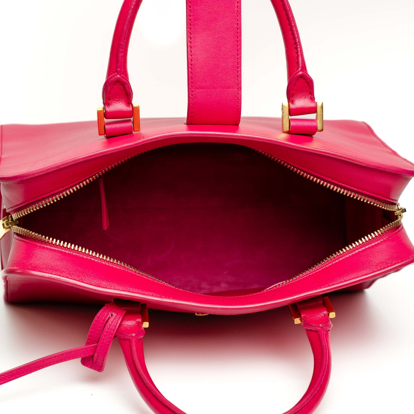 Saint Laurent Cabas YSL Pink Leather Top Handle Bag