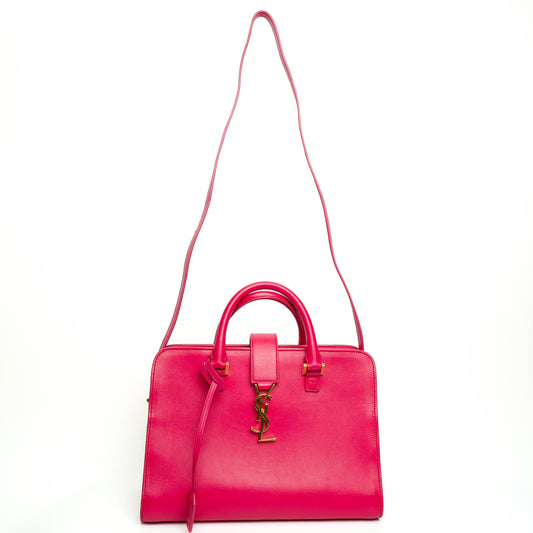 Saint Laurent Cabas YSL Pink Leather Top Handle Bag