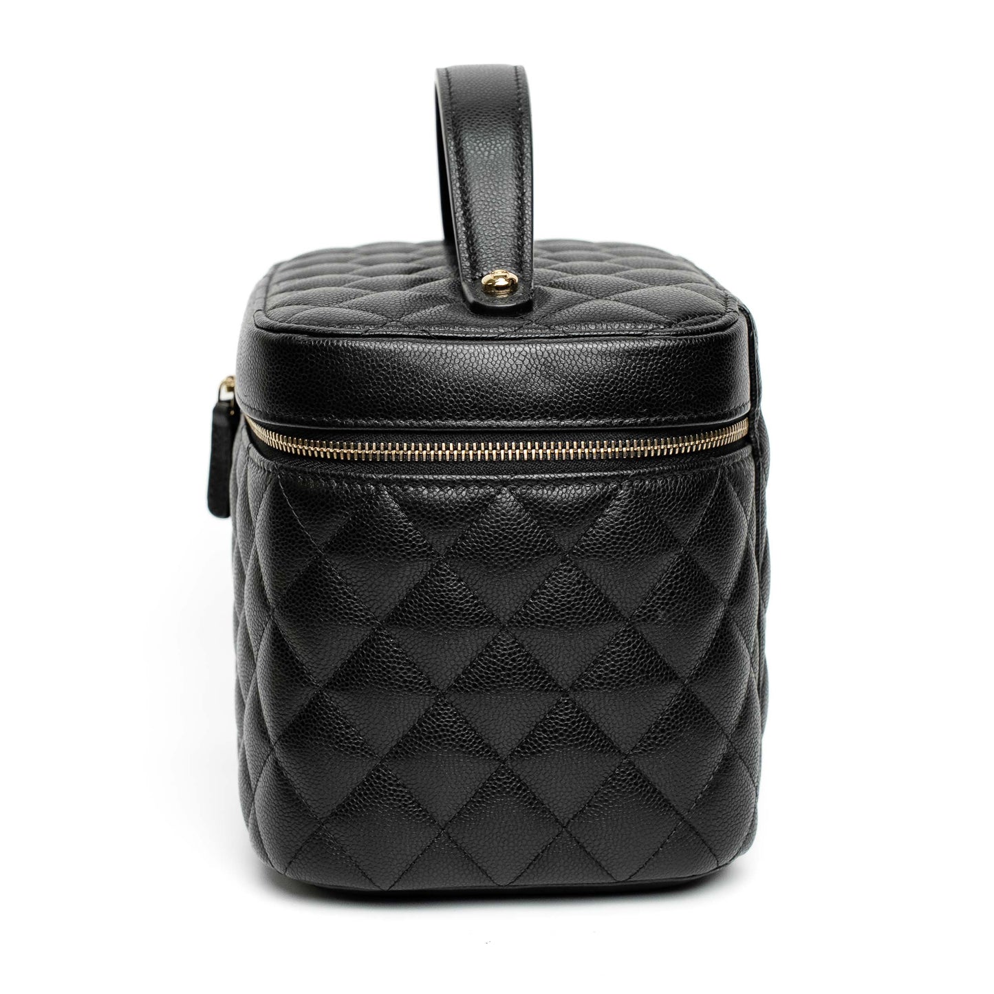 Chanel Quilted Vanity Case in Black Caviar Leather