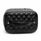 Chanel Quilted Vanity Case in Black Caviar Leather