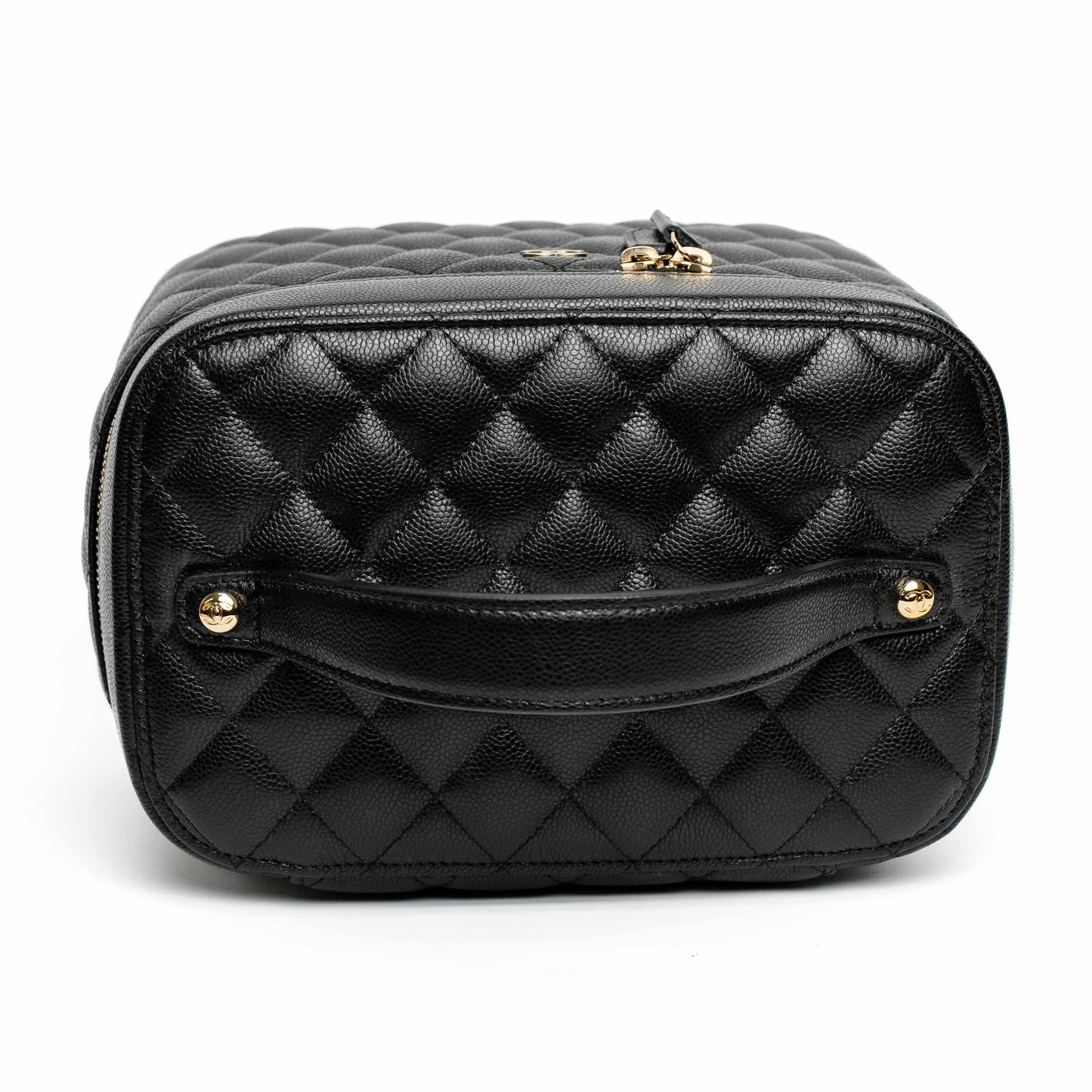 Chanel Quilted Vanity Case in Black Caviar Leather