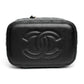 Chanel Quilted Vanity Case in Black Caviar Leather