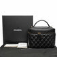 Chanel Quilted Vanity Case in Black Caviar Leather