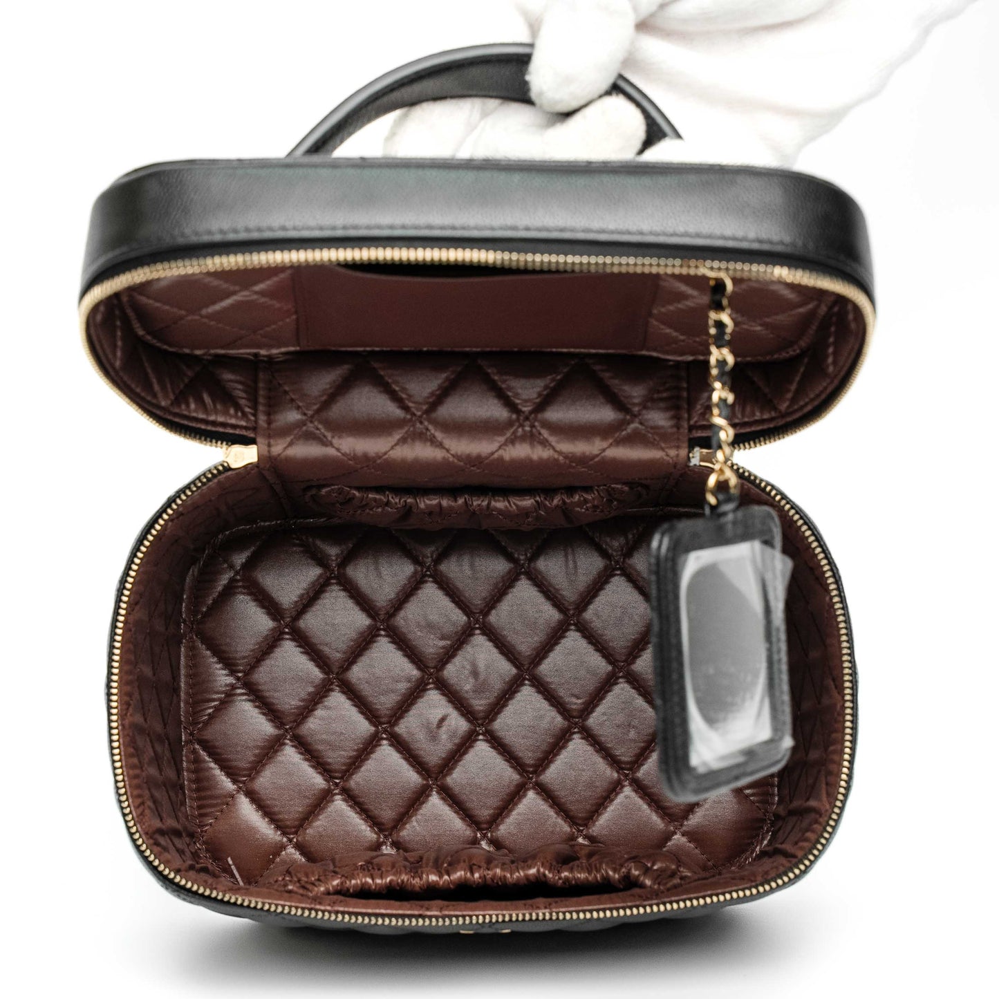 Chanel Quilted Vanity Case in Black Caviar Leather