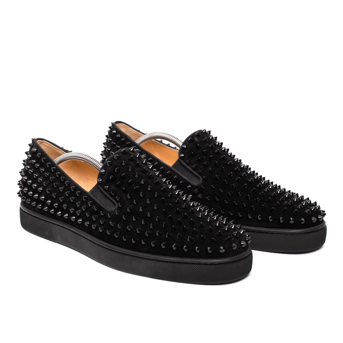 Christian Louboutin Black Spiked Slip Sneakers