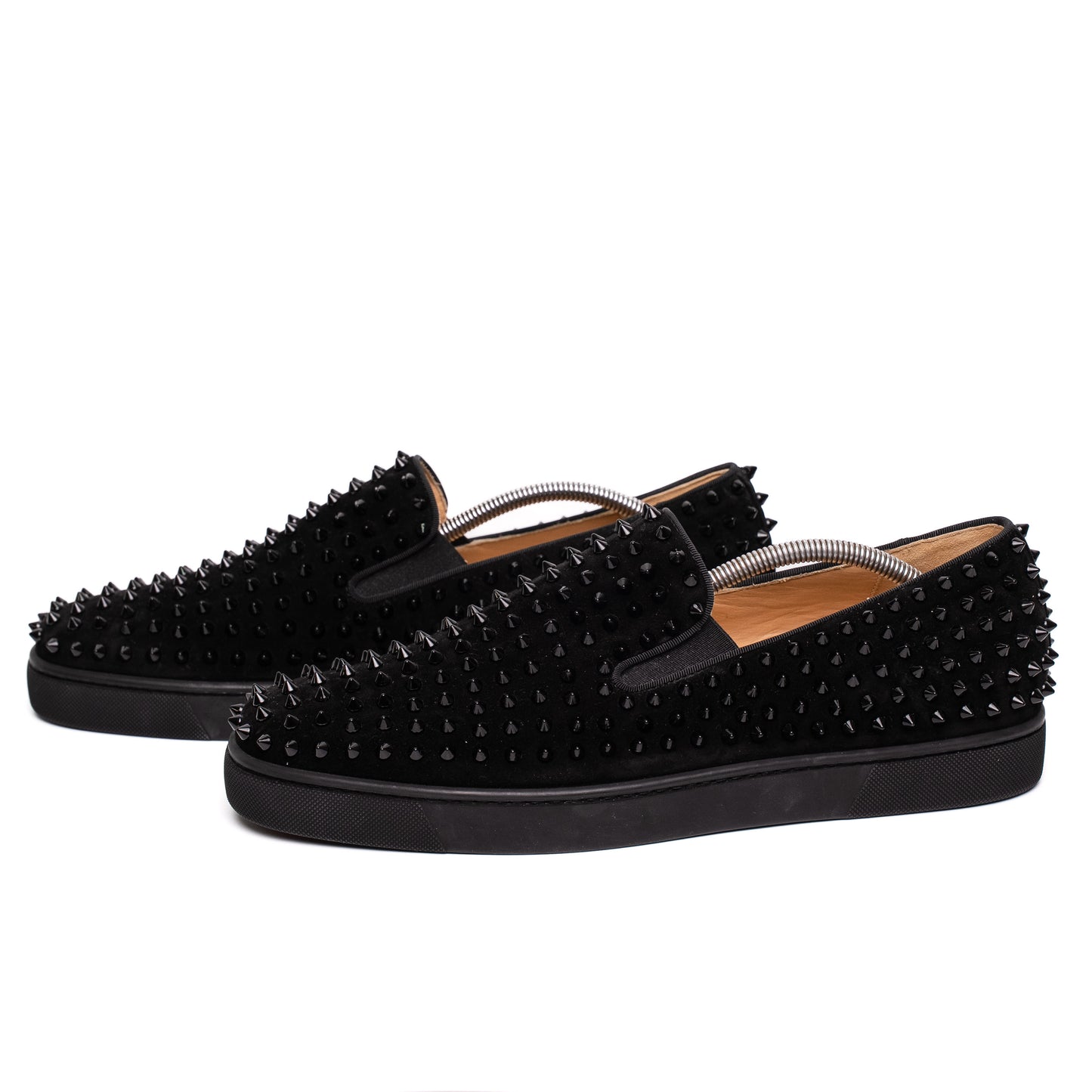 Christian Louboutin Black Spiked Slip Sneakers