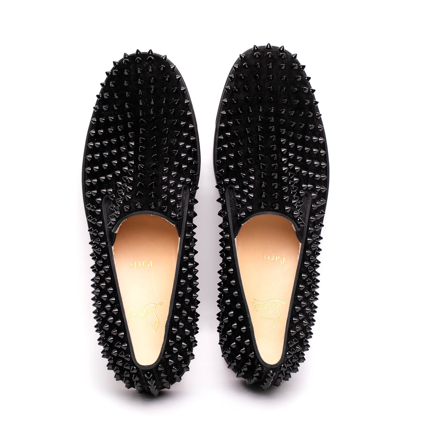 Christian Louboutin Black Spiked Slip Sneakers