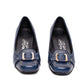 Salvatore Ferragamo Navy Leather Pump Heels