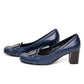 Salvatore Ferragamo Navy Leather Pump Heels