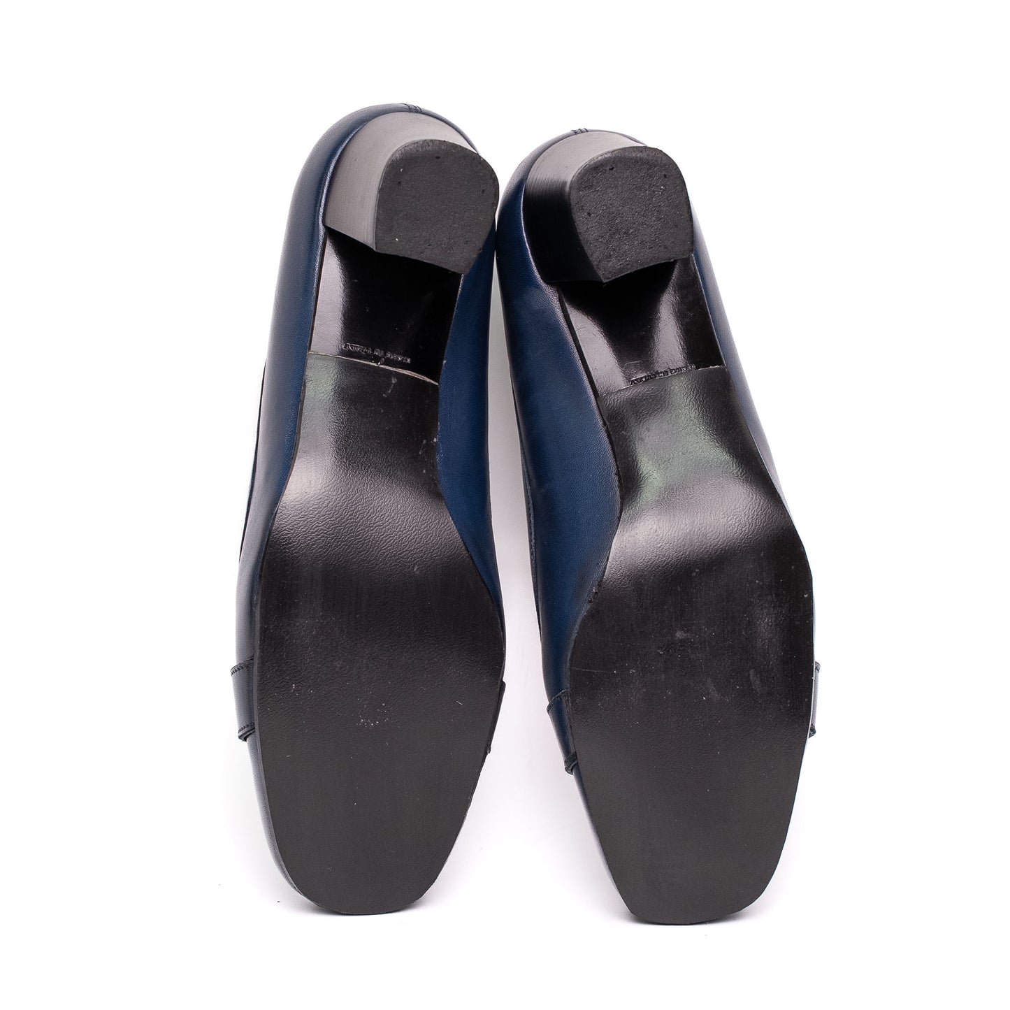Salvatore Ferragamo Navy Leather Pump Heels