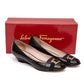 Salvatore Ferragamo Black Leather Wedge Heels