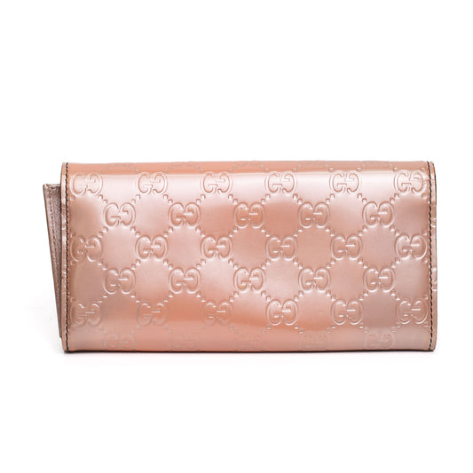 Gucci Emily Guccissima Patent Leather Chain Wallet