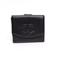 Chanel CC Caviar Leather Black Compact Wallet