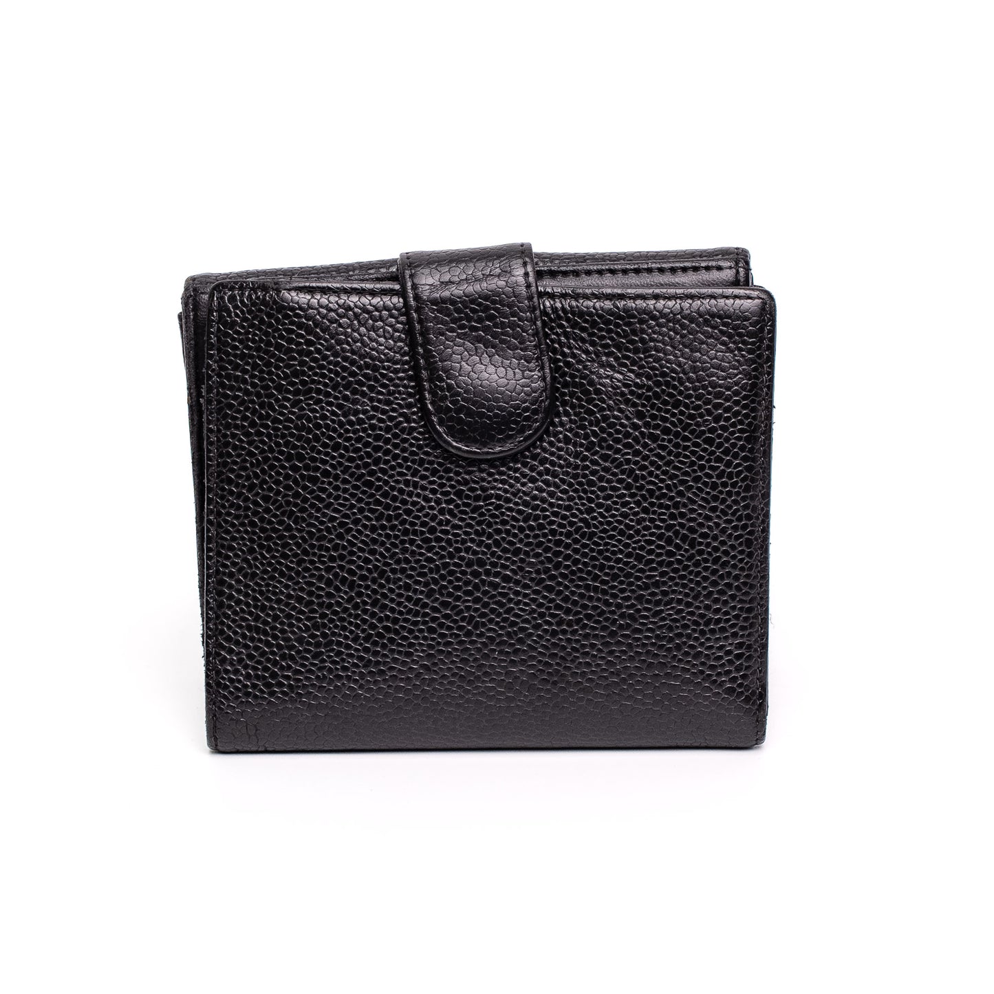 Chanel CC Caviar Leather Black Compact Wallet