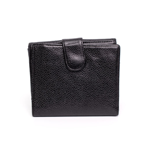 Chanel CC Caviar Leather Black Compact Wallet