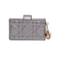 Dior Lady Dior Cannage Silver Leather Card Holder