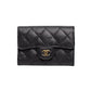 Chanel Caviar Quilted Black Flap Card Holder Wallet