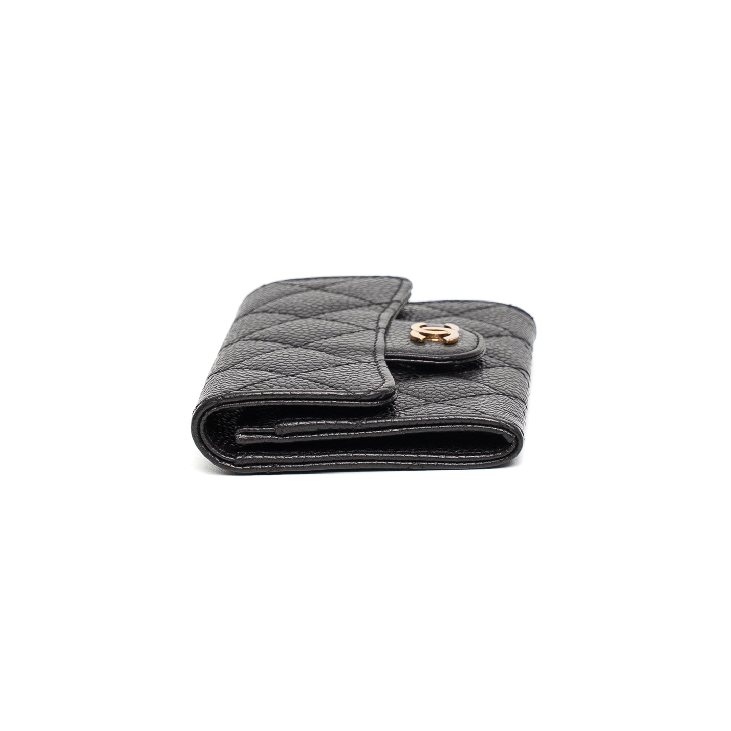 Chanel Caviar Quilted Black Flap Card Holder Wallet