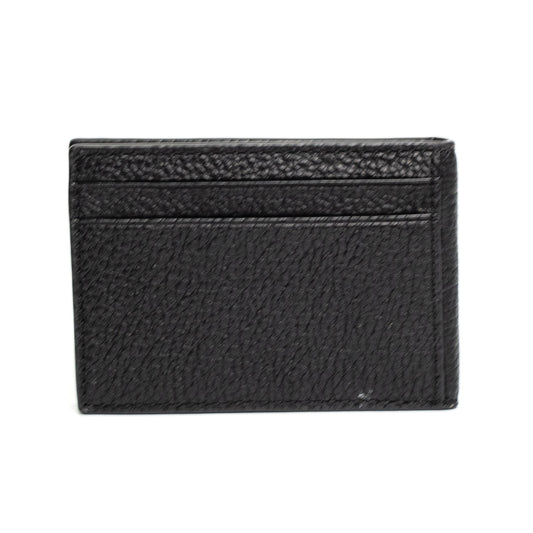 Coach Black Pebbled Leather Compact Bifold Wallet