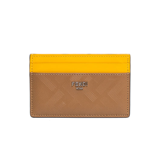 Fendi Shadow Brown Leather Slim Card Holder