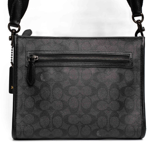 Coach Hitch Black Signature Canvas Crossbody Bag