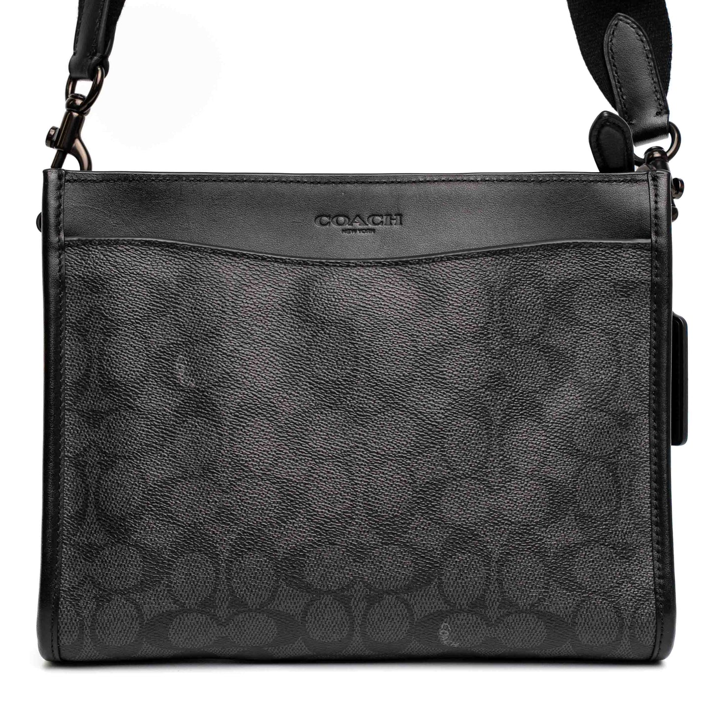Coach Hitch Black Signature Canvas Crossbody Bag