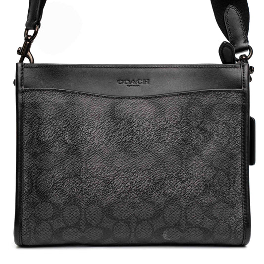 Coach Hitch Black Signature Canvas Crossbody Bag