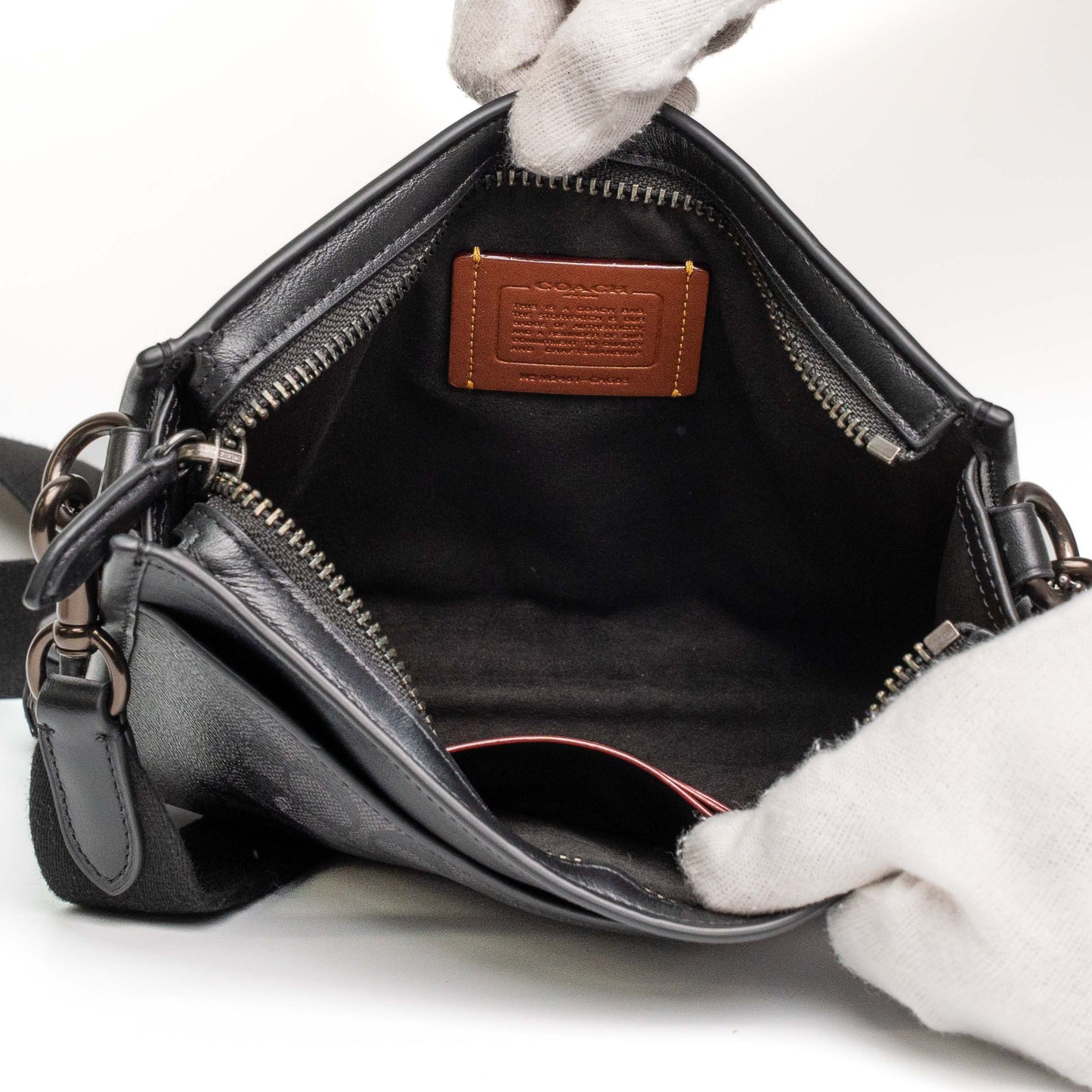 Coach Hitch Black Signature Canvas Crossbody Bag