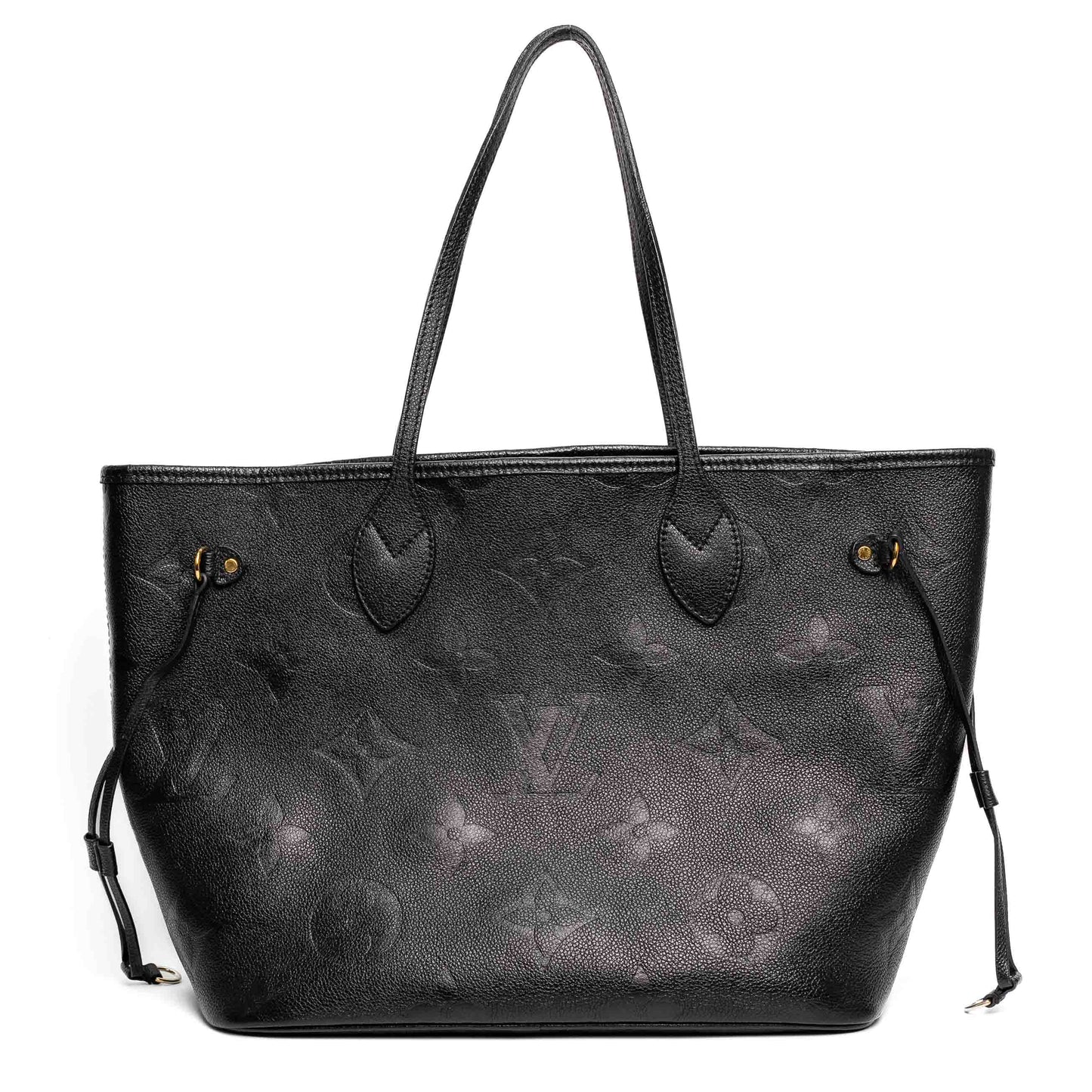 Louis Vuitton Neverfull MM Black Empreinte Leather Tote Bag