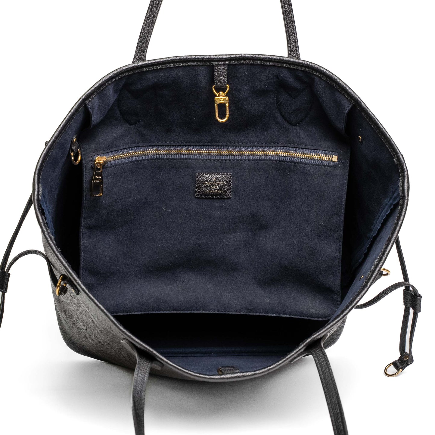 Louis Vuitton Neverfull MM Black Empreinte Leather Tote Bag